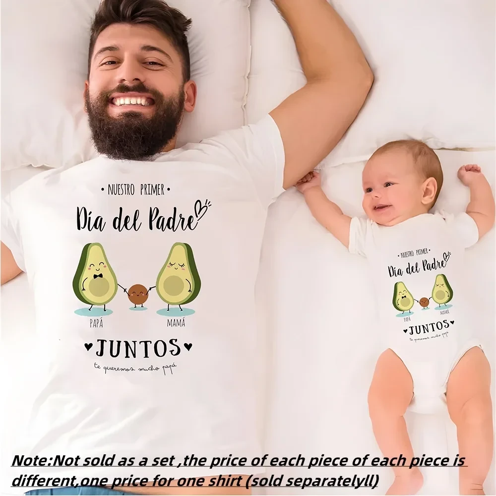 Our First Father's Day Together Family Matching Outfit Infant Romper+Daddy T-Shirt Family Clothing Fathers Day Best Gifts